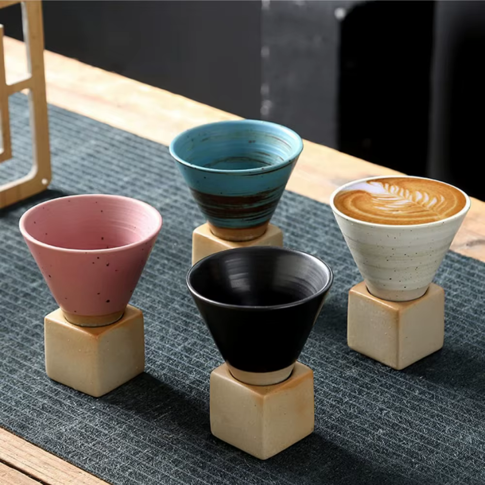 Tasses à café en poterie grossière de 100ml