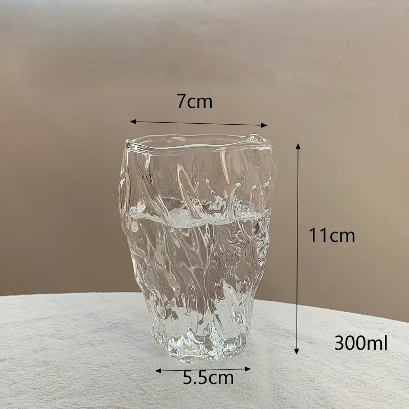 Tasse en verre texturé de style Ins