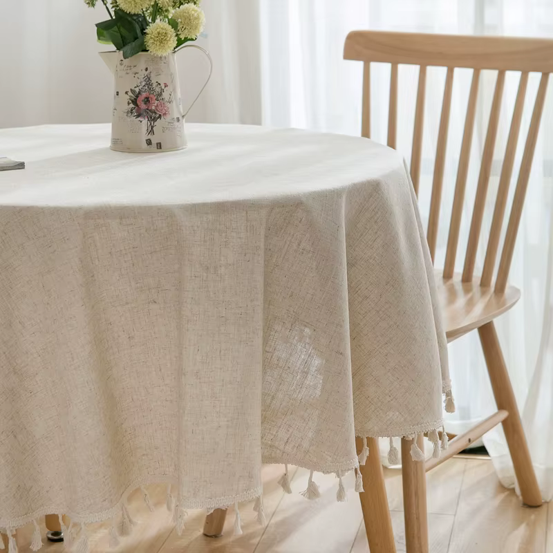 Nappe ronde de couleur unie 120/150cm