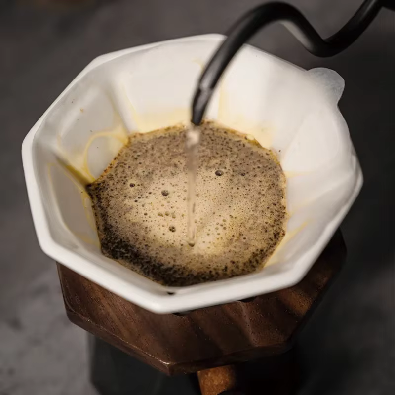 Tasse de filtre à café octogonal en céramique
