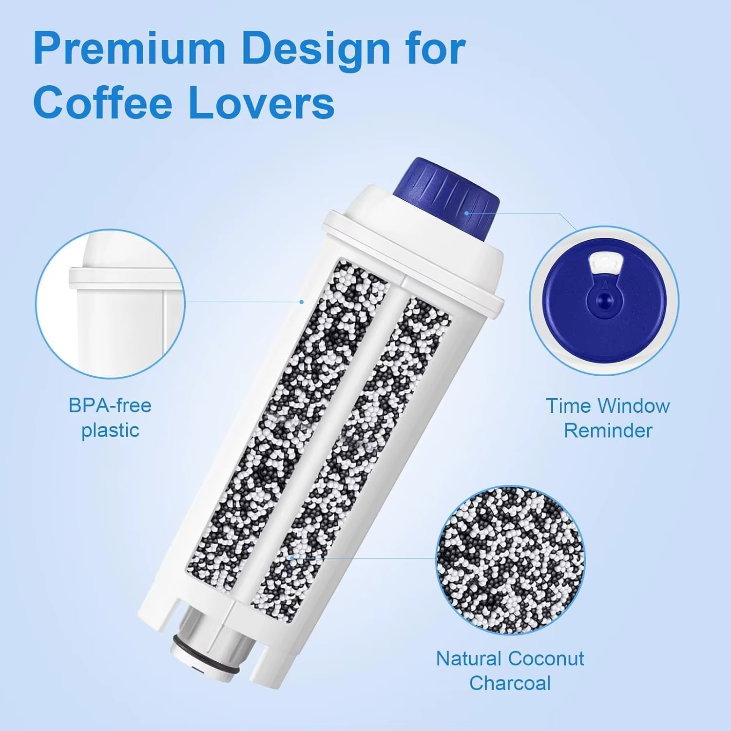 Filtre à eau pour machine à café compatible avec les machines à café Delonghi
