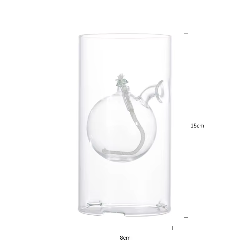 Lumière à huile en verre