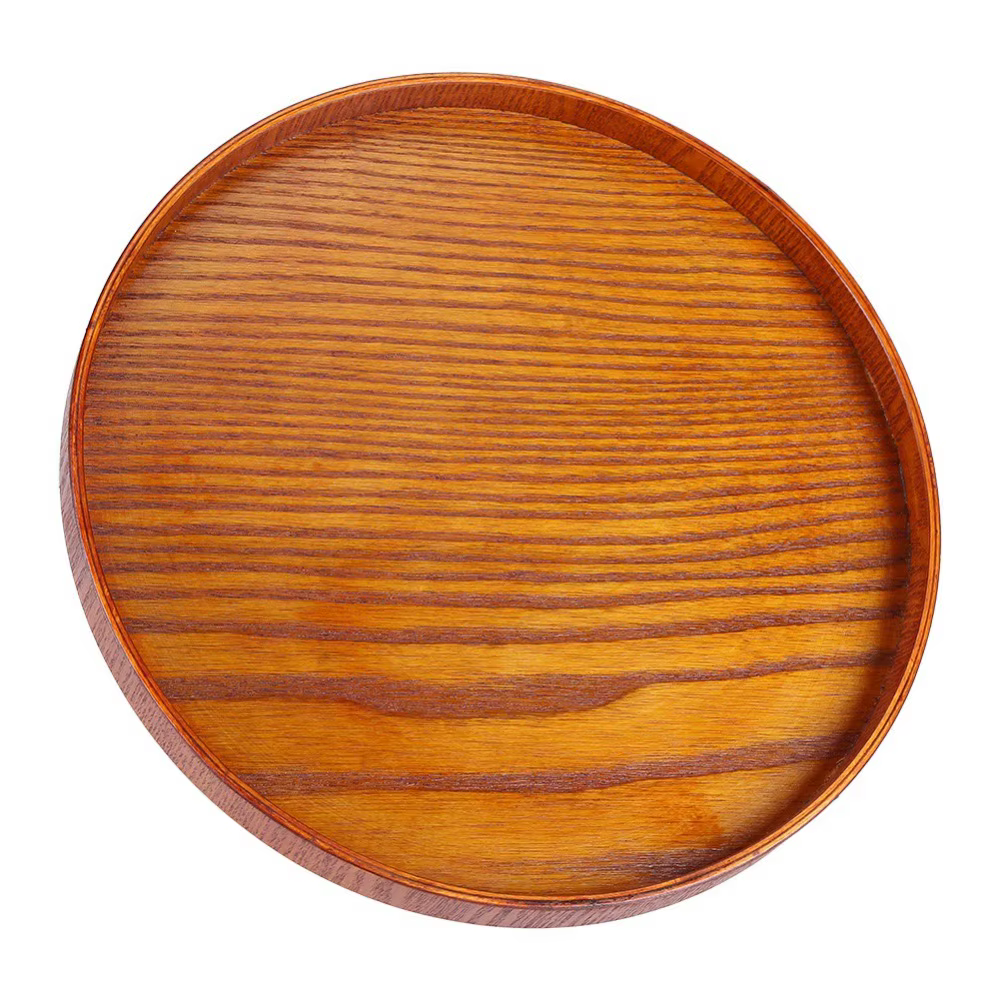 Plateau de service rond en bois