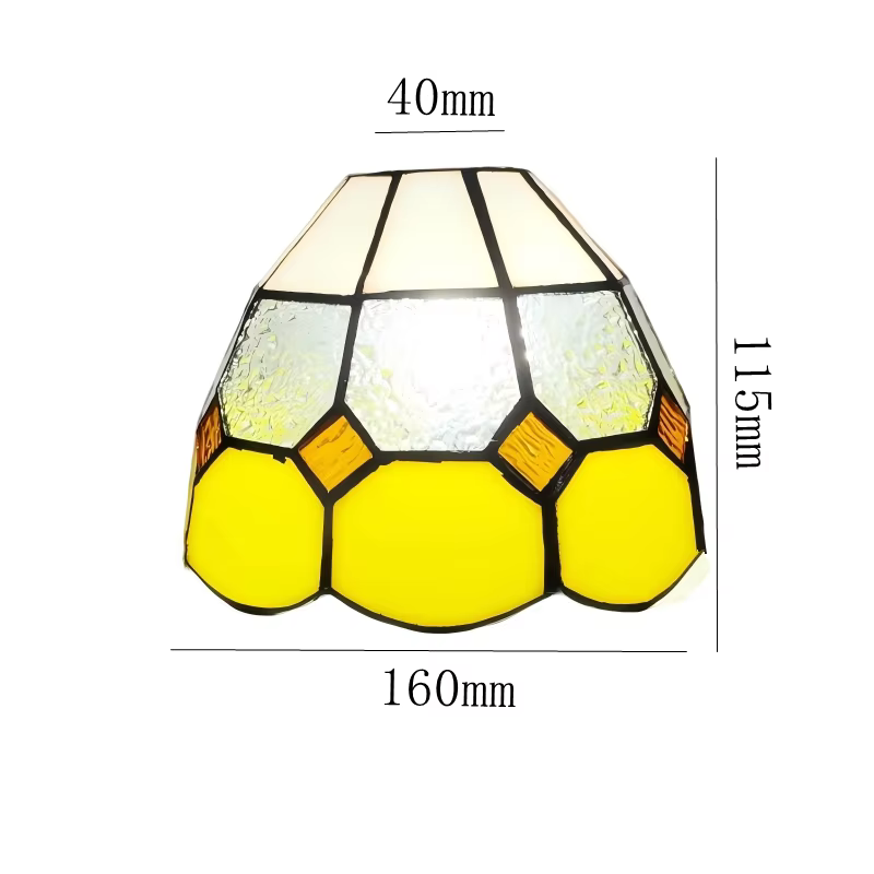Abat-jour en verre teinté jaune à carreaux de 16 cm pour lampes suspendues, appliques murales, ventilateurs de plafond, remplacement d'abat-jour