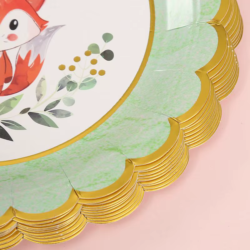Assiettes de fête d'anniversaire en forêt, tasse, vaisselle, décor de fête d'anniversaire pour enfants, 1er Animal, forêt, Jungle, fournitures de fête prénatale