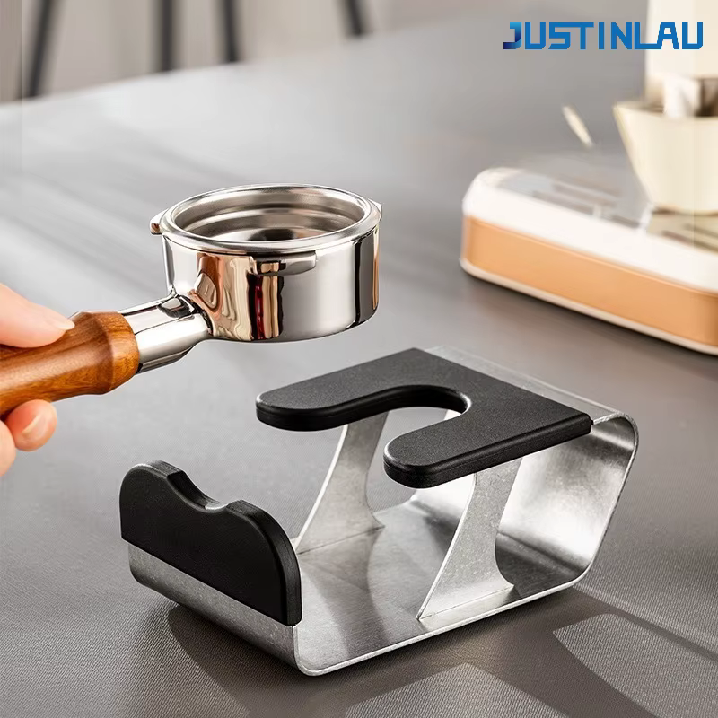 JUSTINLAU Station de tamping pour café expresso en acier inoxydable