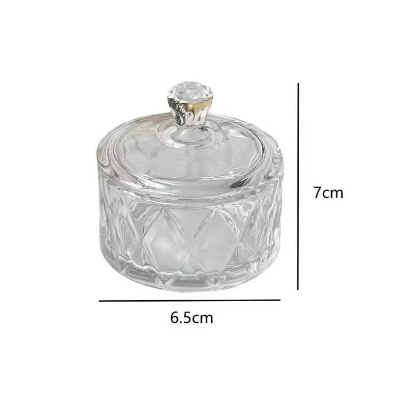 Tasses à Dessert glacées en verre élégantes avec couvercles