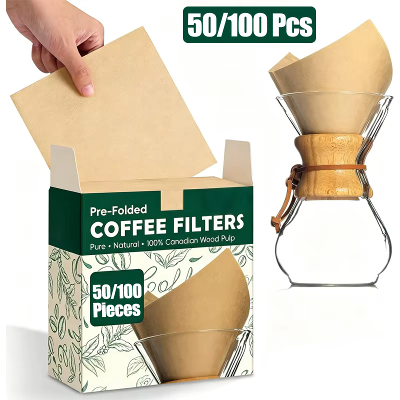Papier filtre à café CHEMEX pré-plié 30x30cm