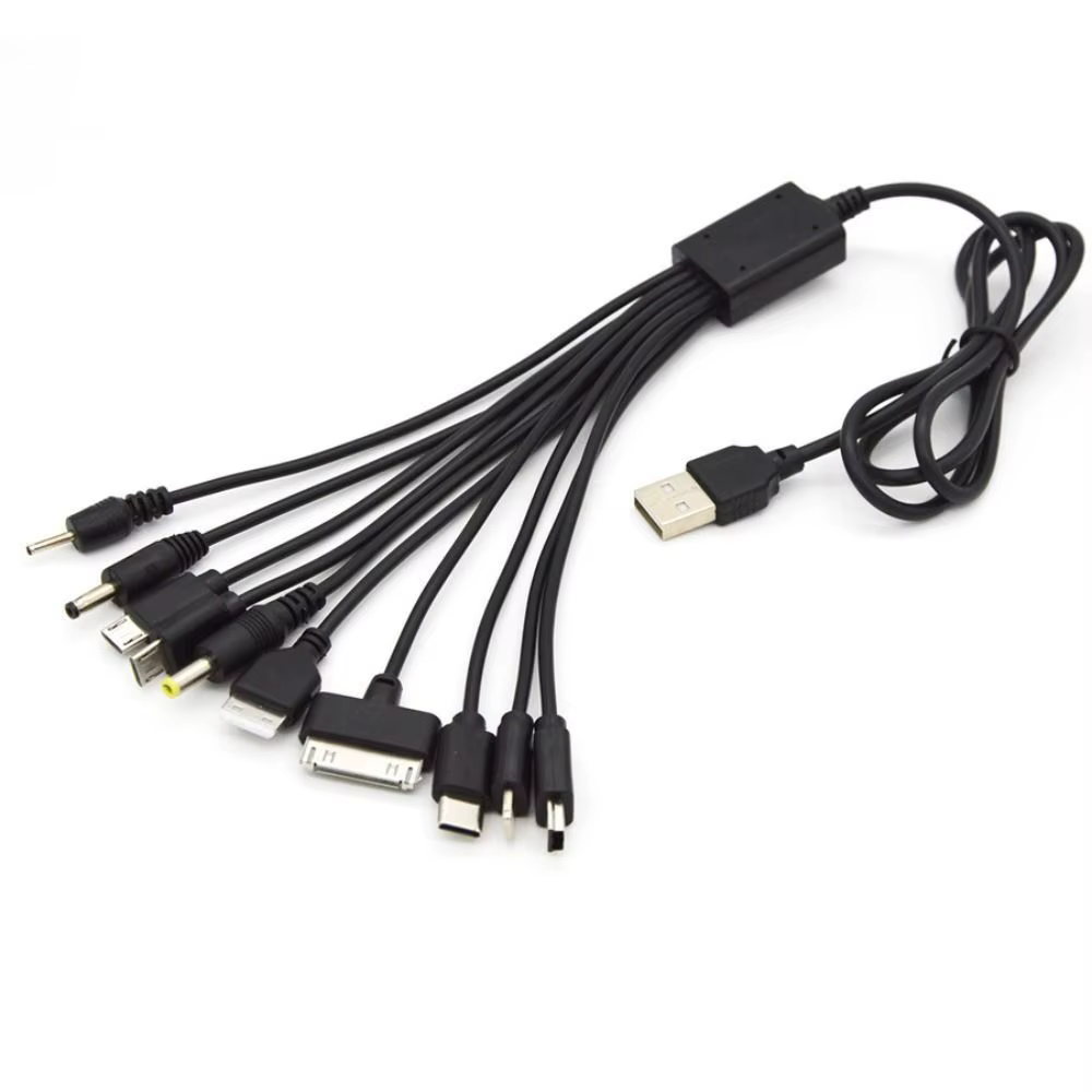 Câble de chargement multiple 10 en 1, 10 en 1, avec 10 Ports, usage simultané, câble de chargement multiple, multifonctionnel universel