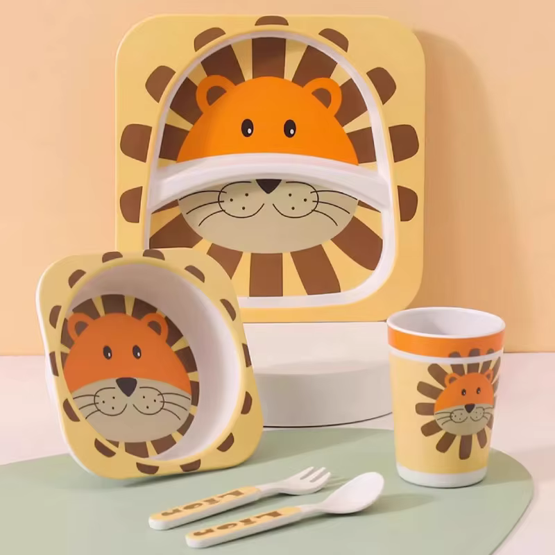 Ensemble de vaisselle pour enfants en fibre de bambou