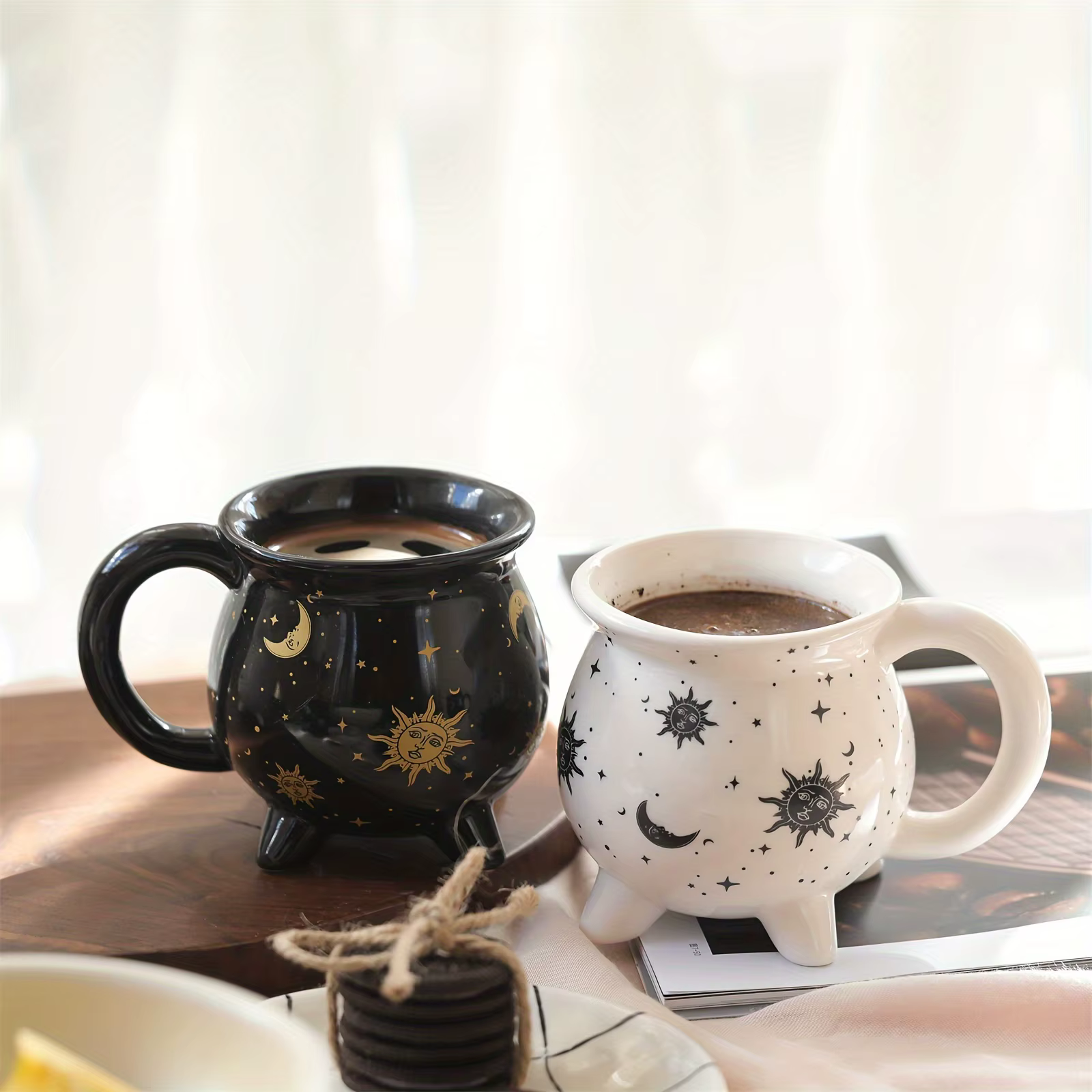 350 ml/11.8 oz soleil lune étoiles tasse à café Divination brassage en forme