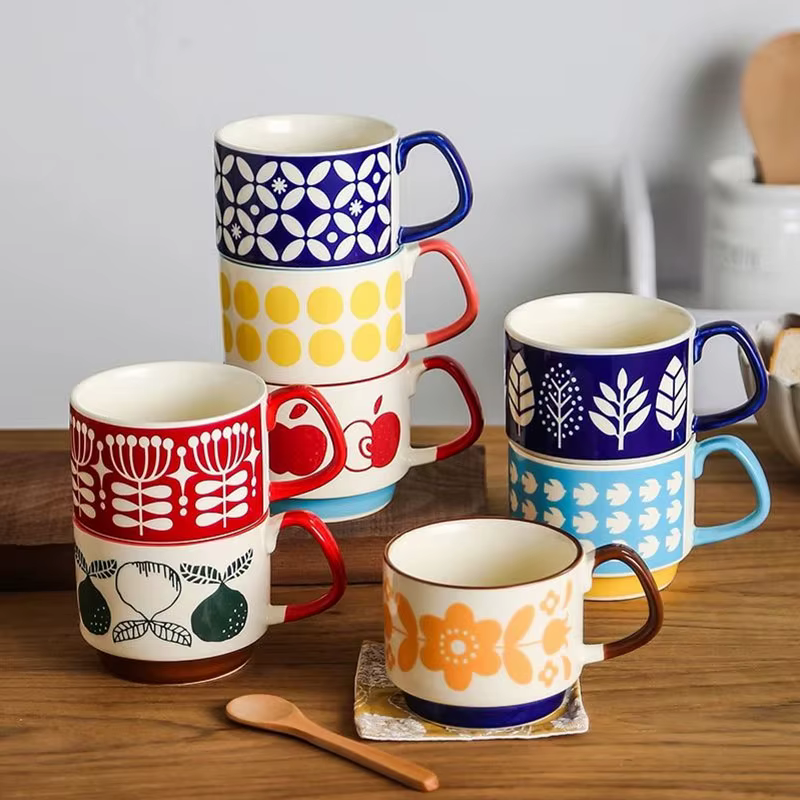 Ensemble de tasses à café à fleurs japonaises de 300ml