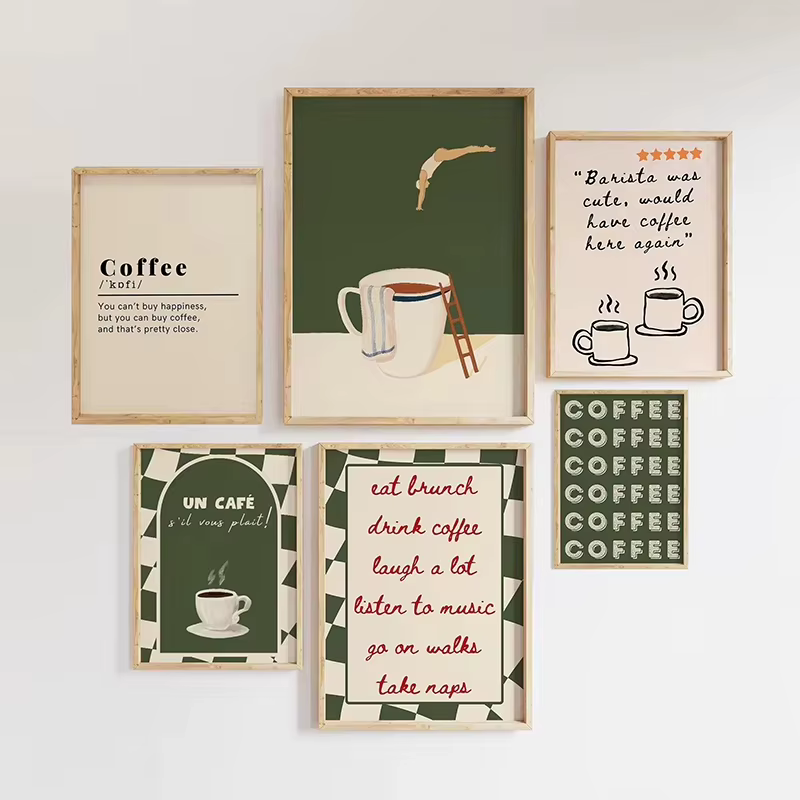 Affiche de plongée de café