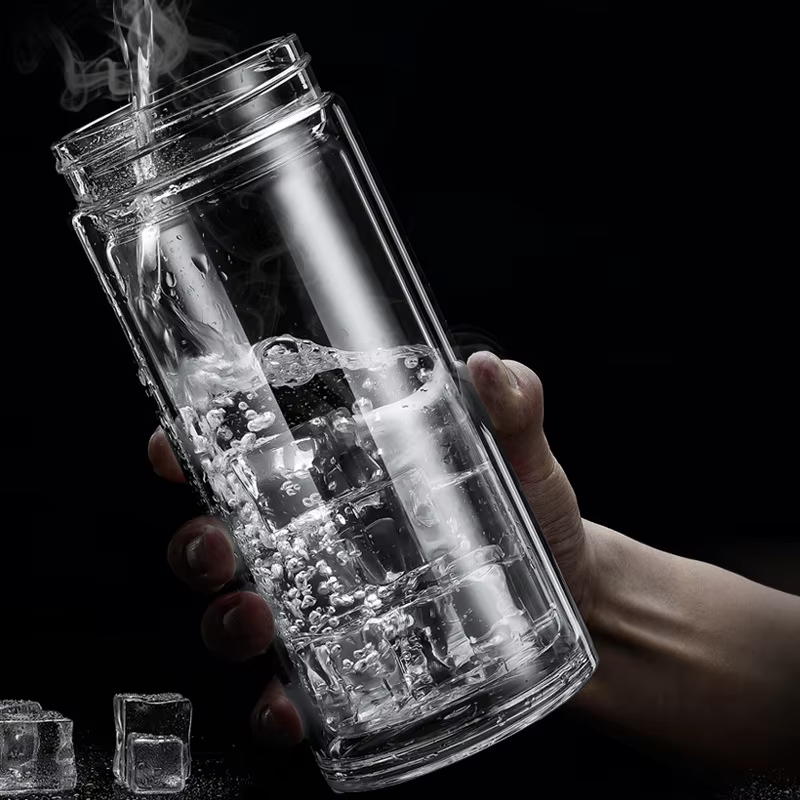 Bouteilles de thé en verre étanches avec infuseur