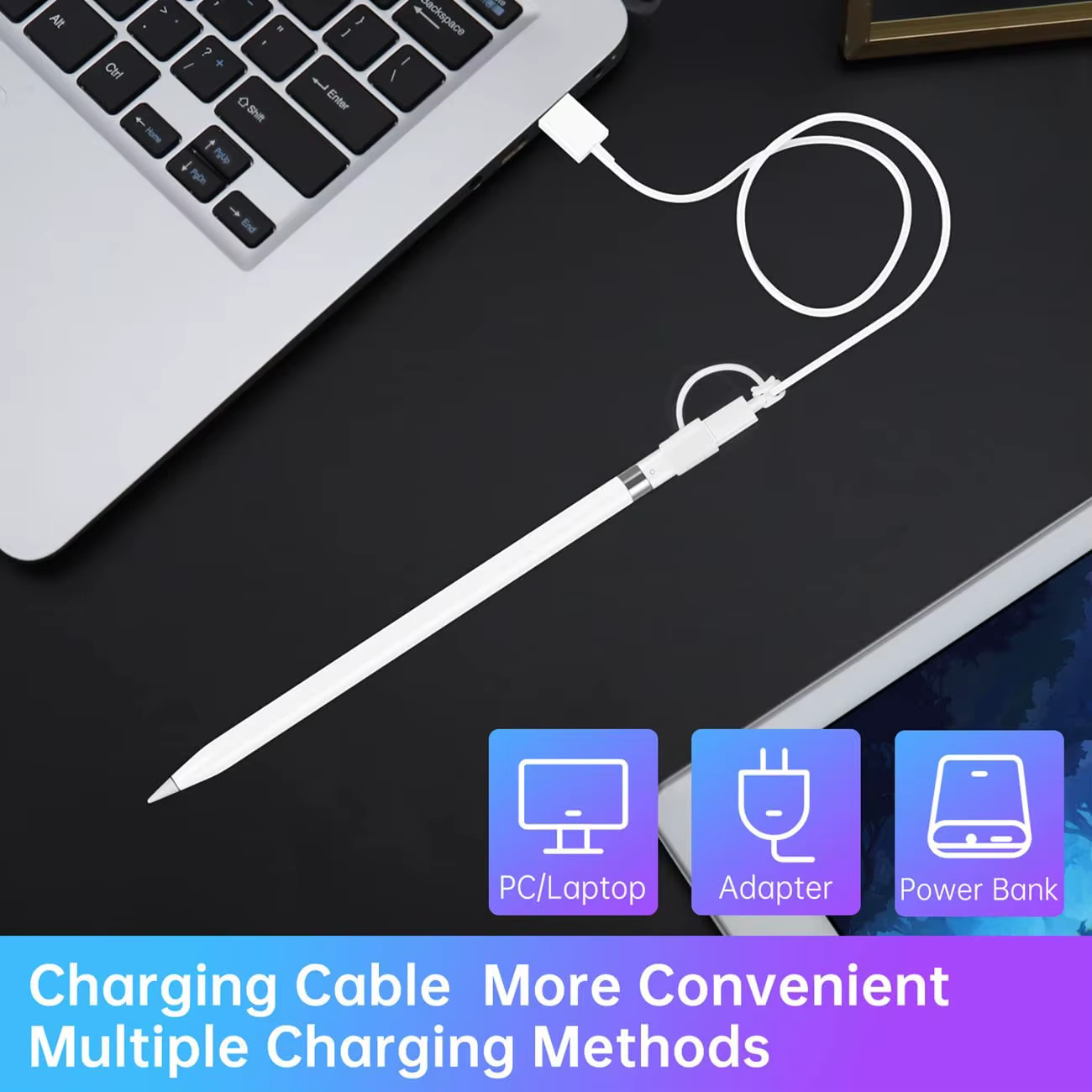 Connecteur chargeur pour Apple Pencil adaptateur câble de Charge cordon pour Apple iPad Pro crayon Charge facile chargeur accessoires
