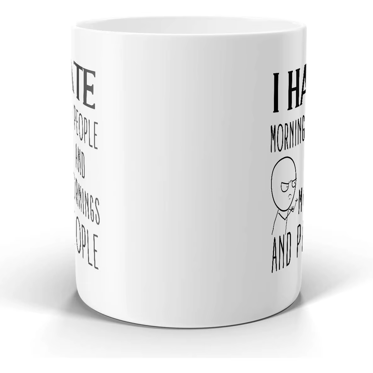 Mug avec citation humoristique « J'aime pas les lève-tôt » - Mug à café ou à thé blanc de 11 oz