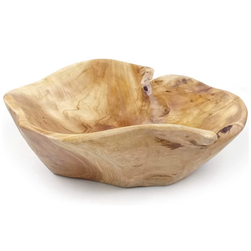 Bol de service de salade de fruits en bois