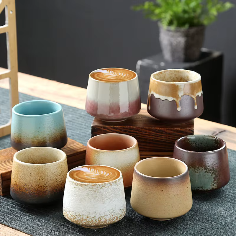 Tasse en céramique vintage en poterie rustique