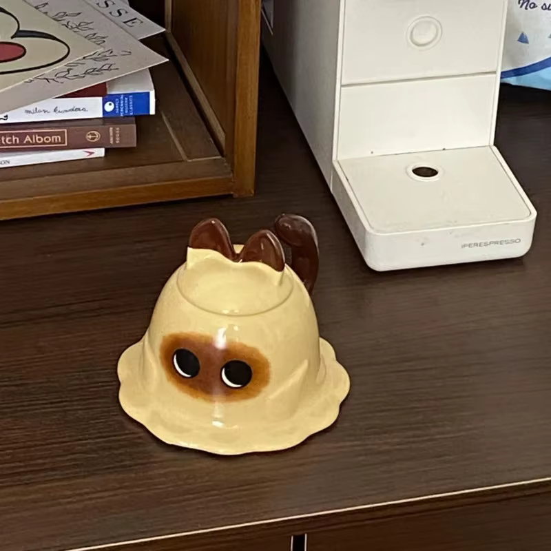 Kawaii chat siamois purée de pommes de terre tasse à café mignon