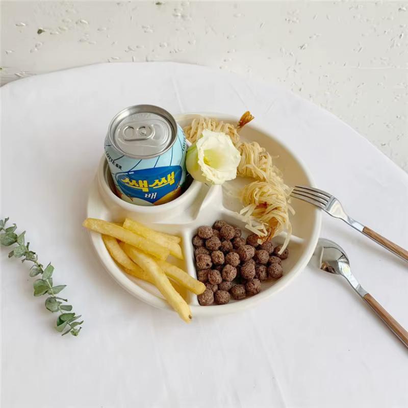 Assiette divisée pour petit déjeuner de 21cm