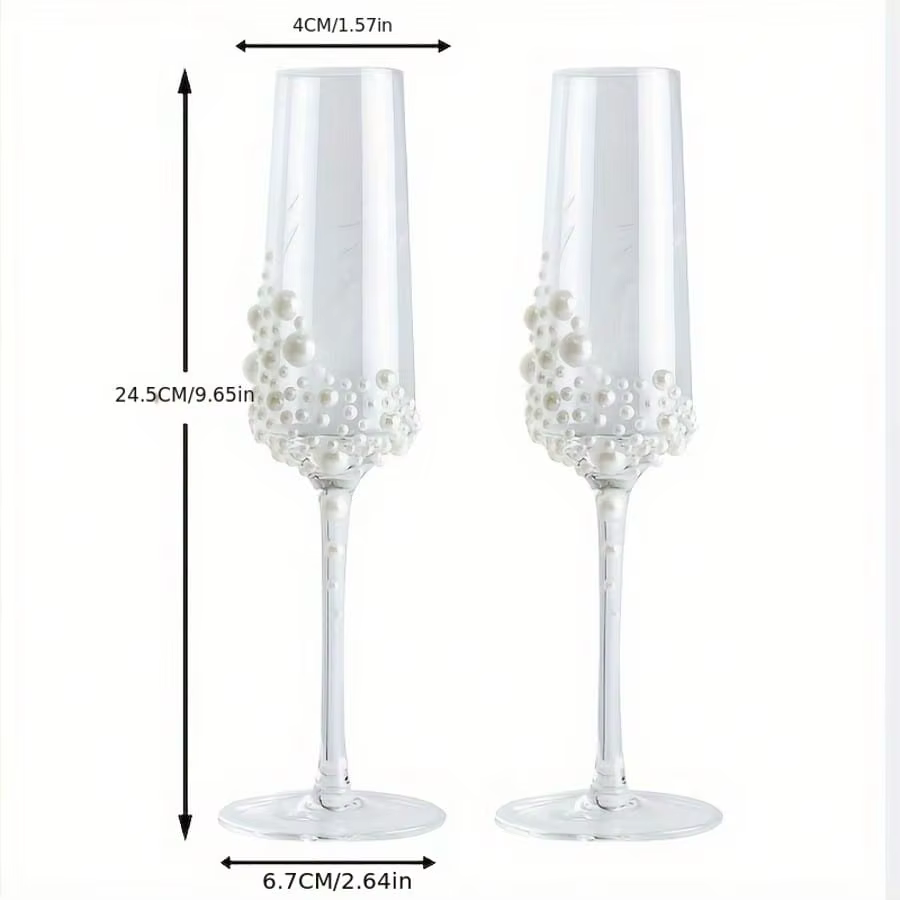 Verres en perles de cristal élégants pour Champagne
