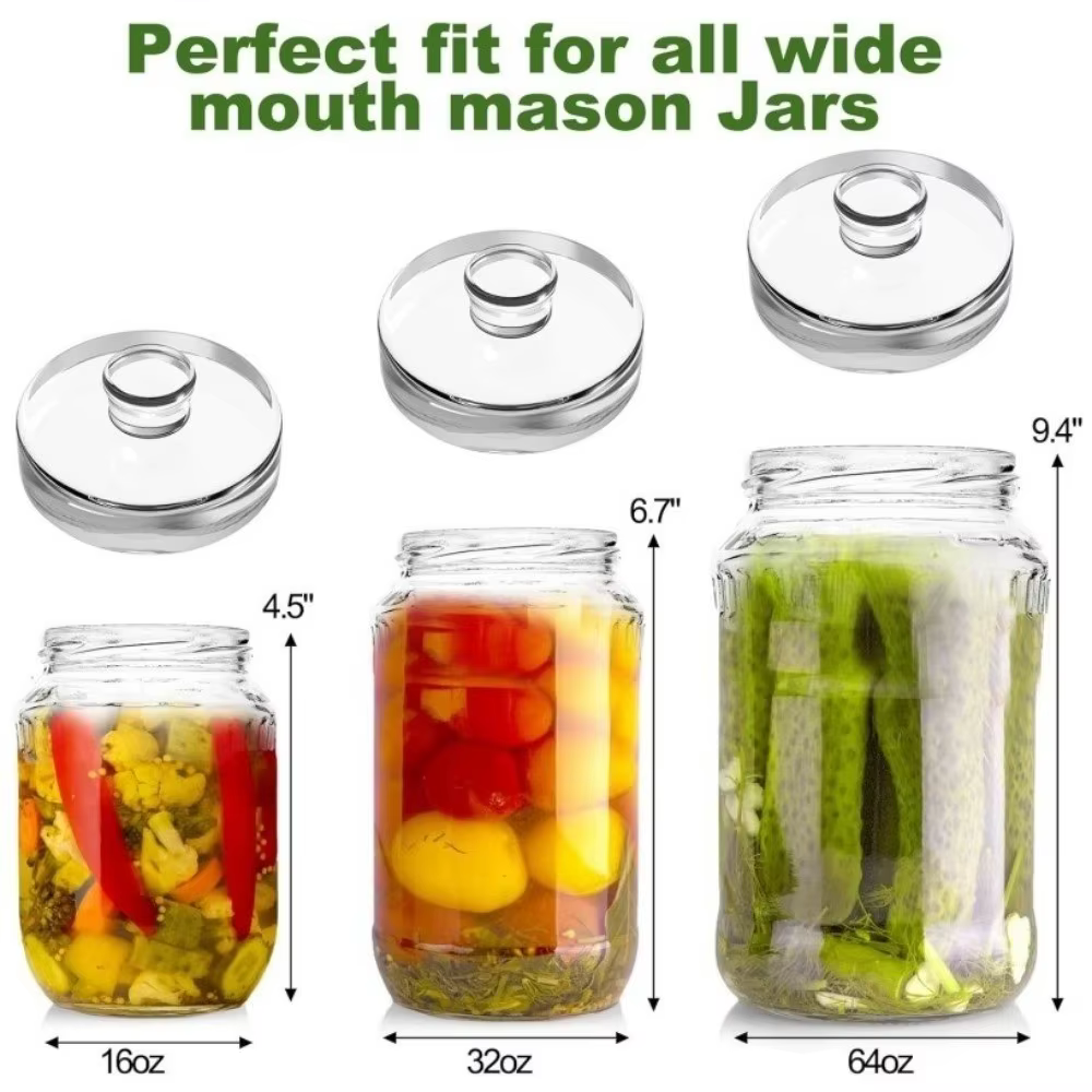 Poids en verre fermenté transparent avec poignée