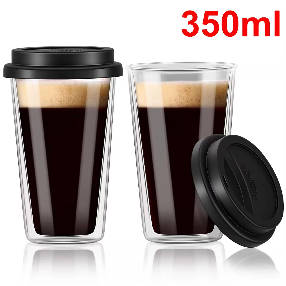 Tasses à café en verre à Double paroi de 350ml