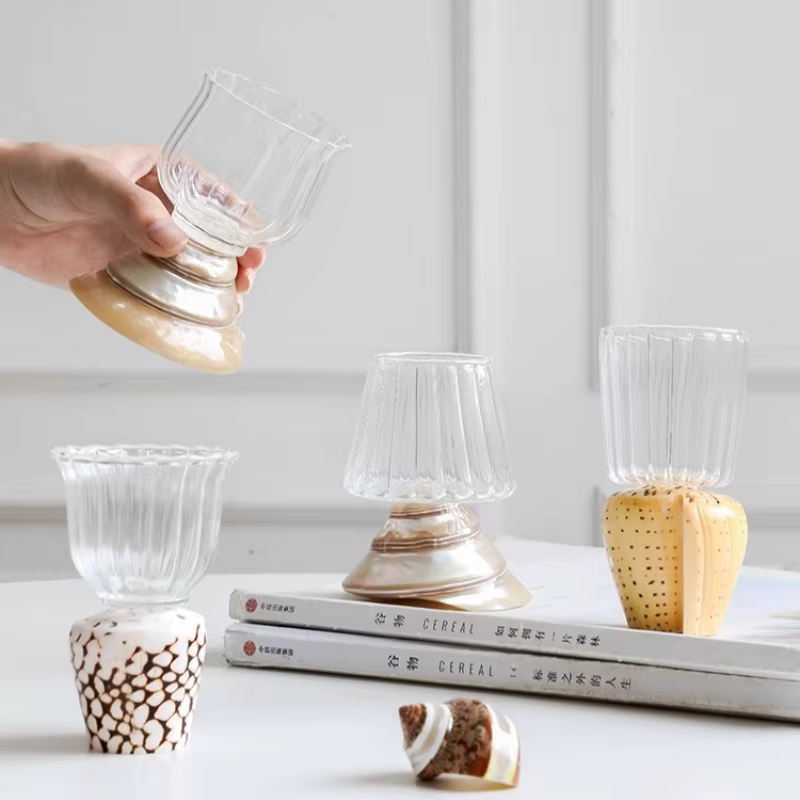 Verre à vin français en coquillage naturel