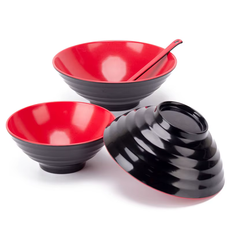 Bol à nouilles en mélamine rouge et noir