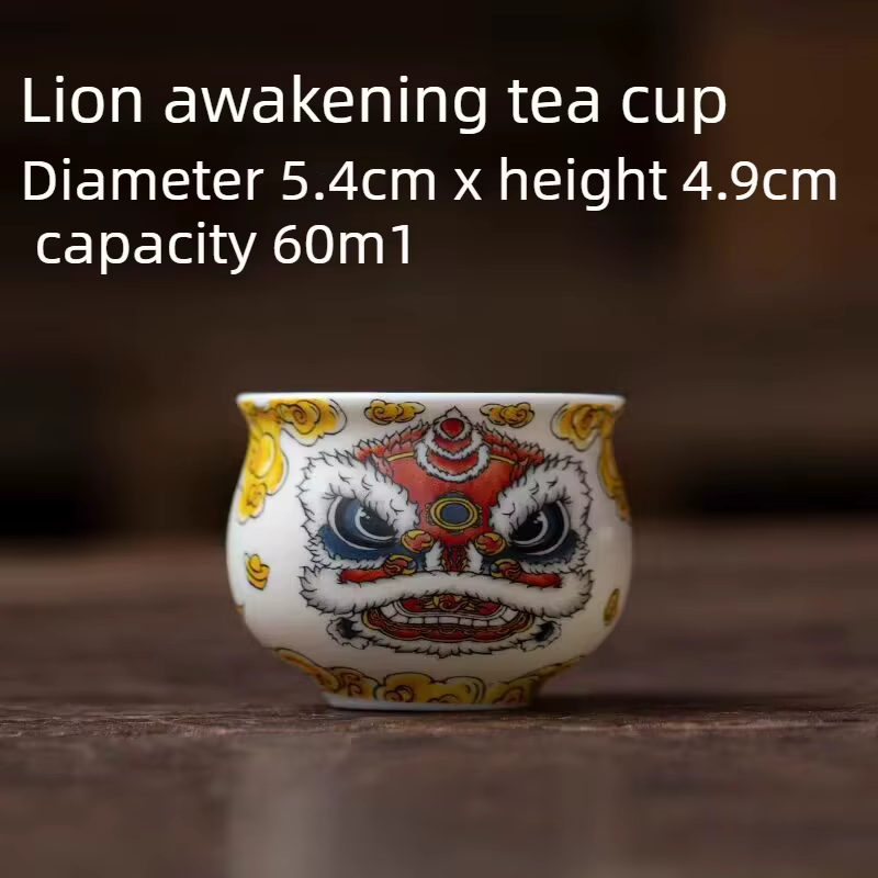 Tasse à thé chinoise danse du Lion