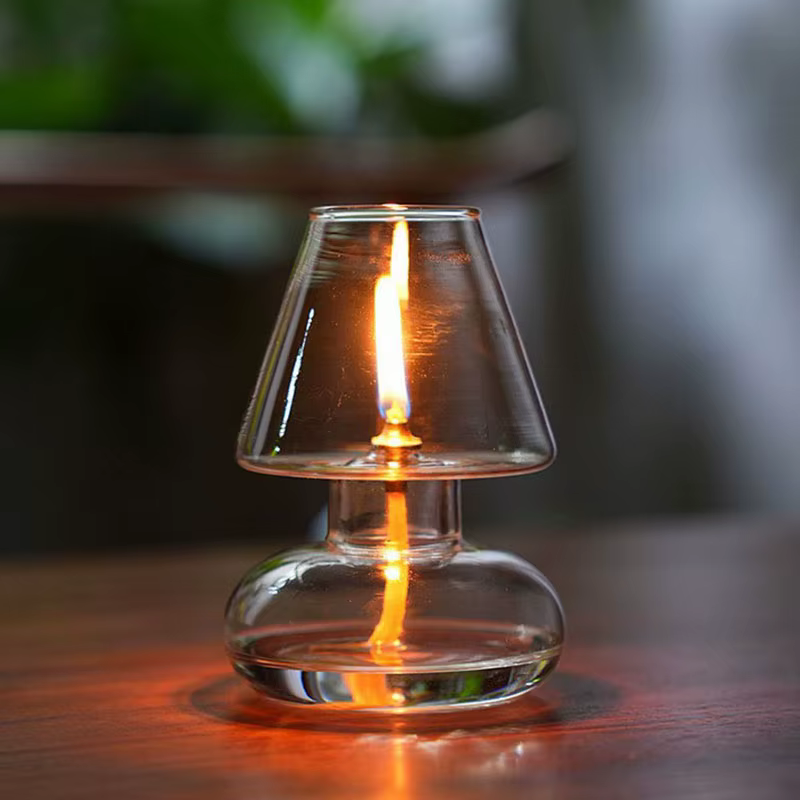 Lampe à huile en verre pour réception de mariage