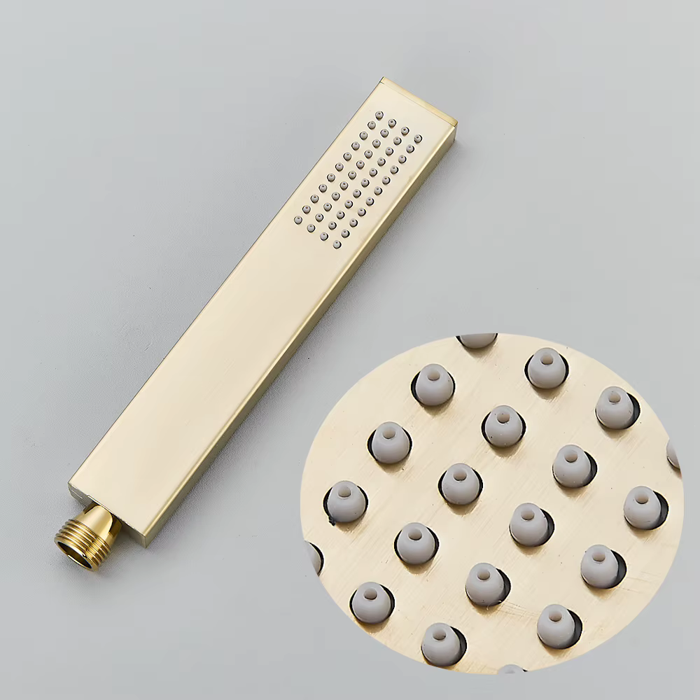 Pommeau de douche à main en plastique ABS, or brossé, tuyau de douche en acier inoxydable de 150cm, accessoire de robinet mural