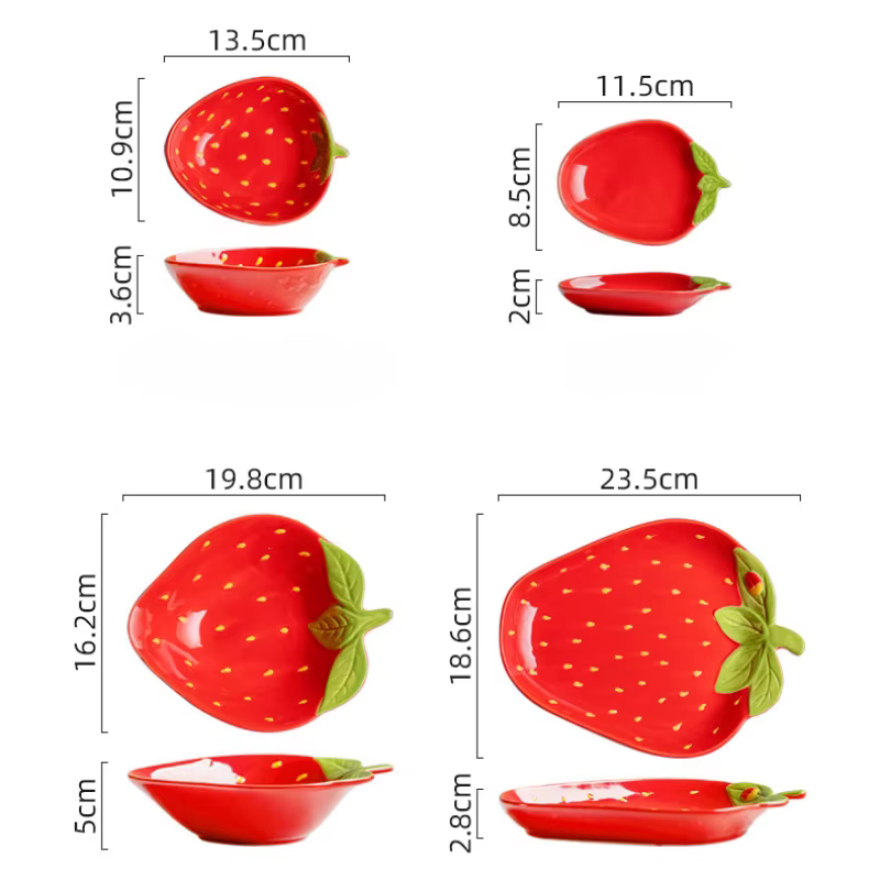 Bol à salade en céramique en forme de fraise