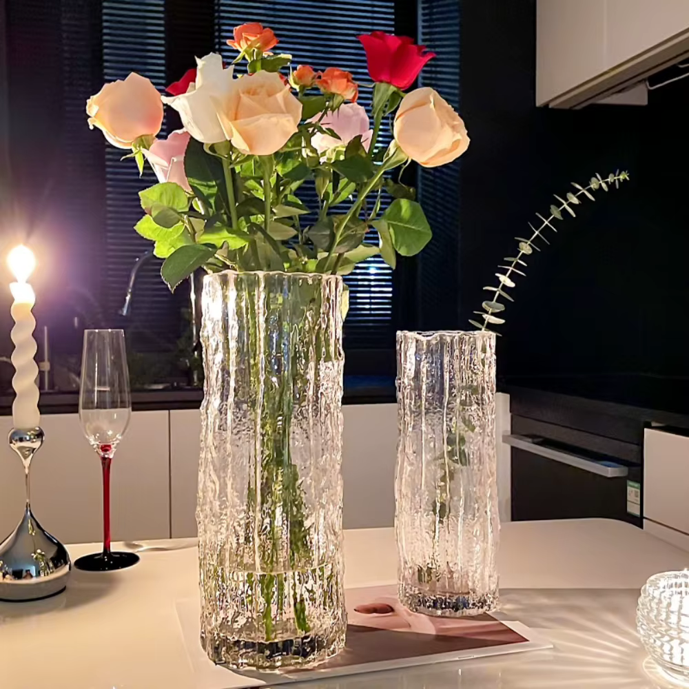 Vase de Glacier européen en verre Transparent