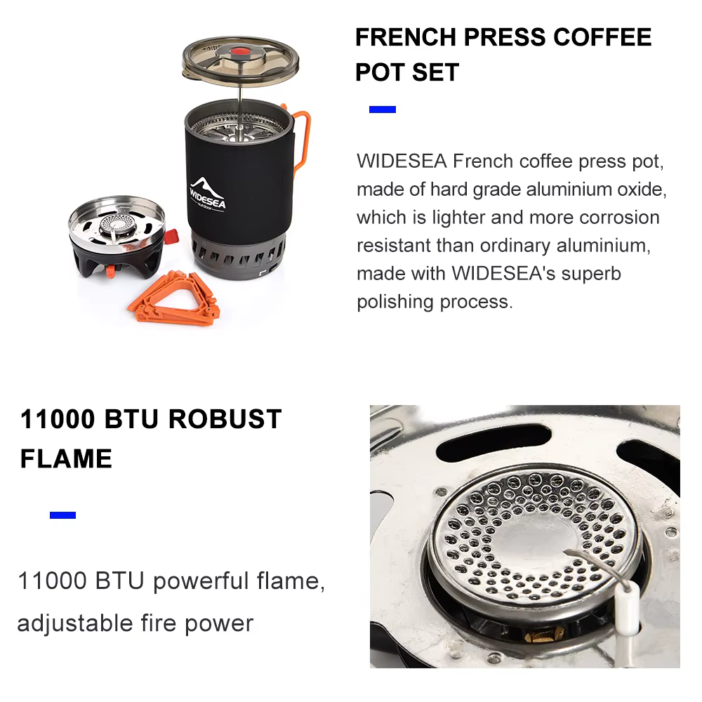 Widesea – ensemble de cafetière de Camping Portable