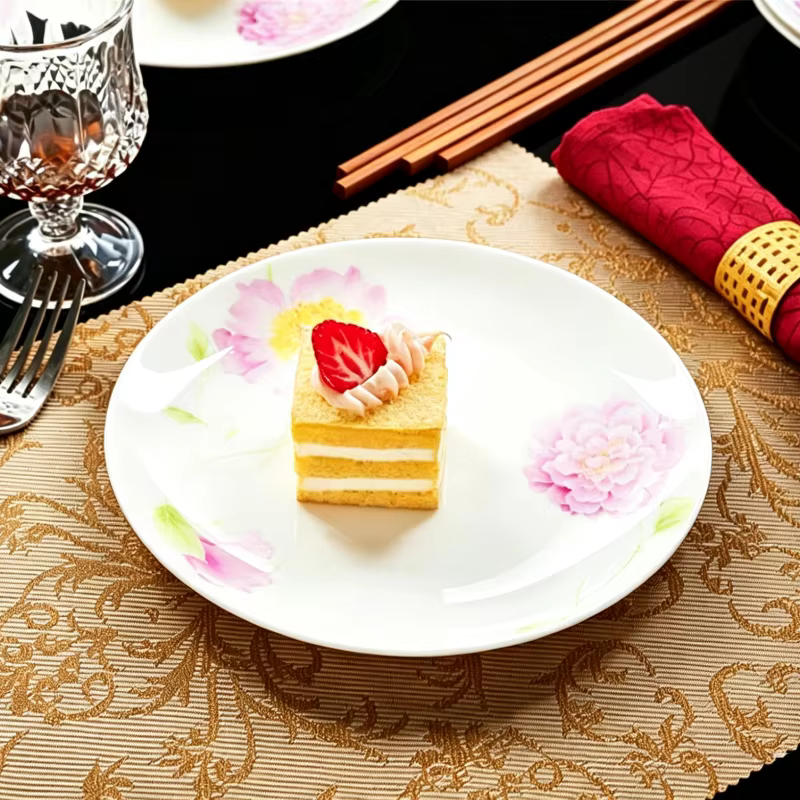 Assiettes de cuisine en porcelaine fine de 8 pouces