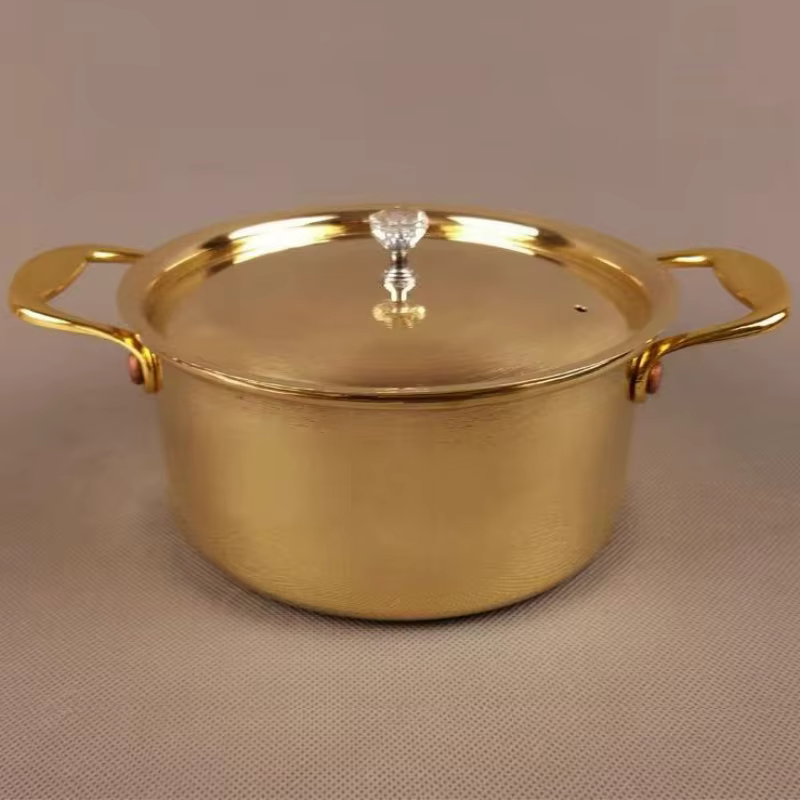 Pot en laiton Vintage, Pot alimentaire épaissi