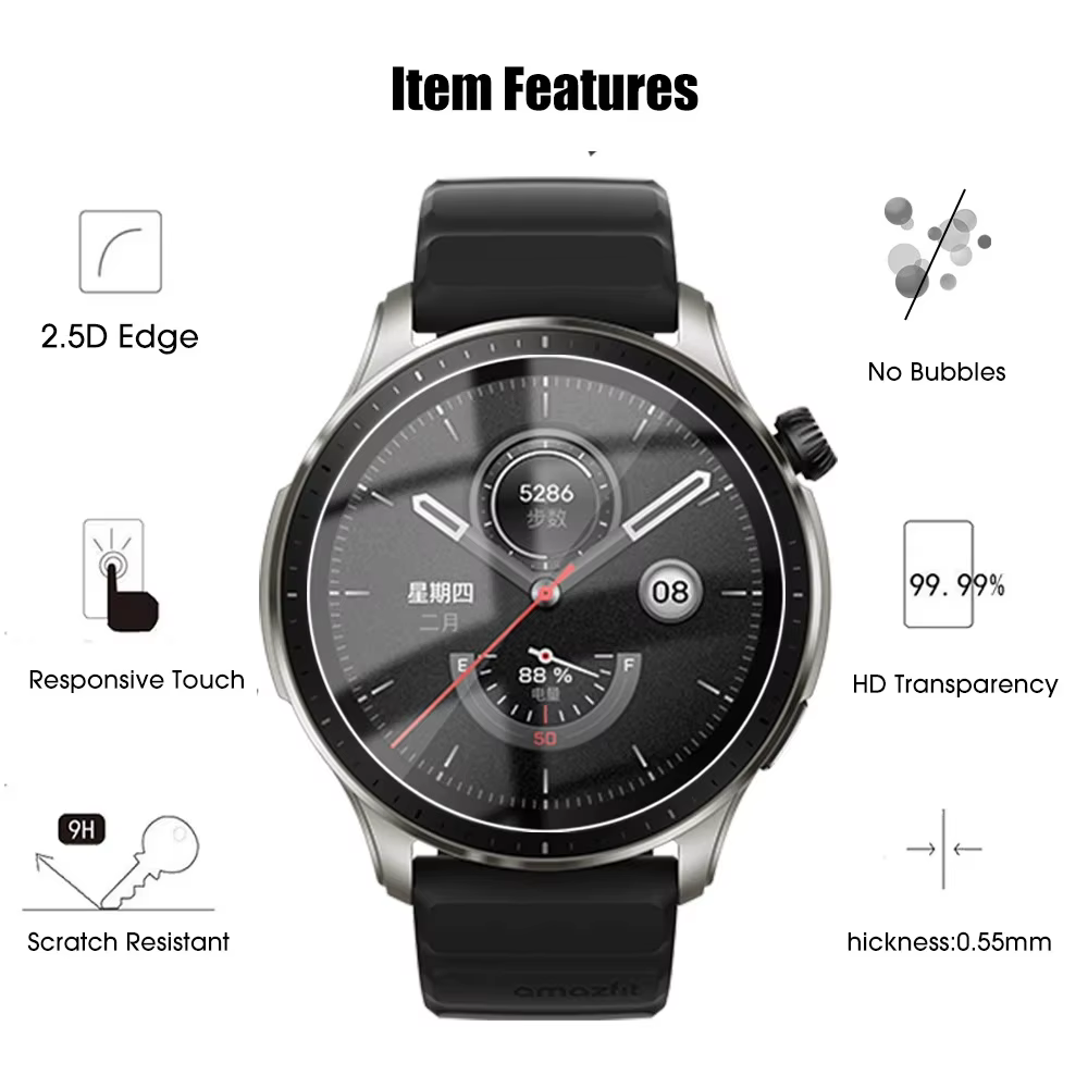 Film protecteur en verre pour écran de montre intelligente, couverture complète, 33mm, 34mm, 35mm, 36mm, 37mm, 38mm, 39mm, 40mm, 41mm, 42mm, 44mm, 30mm-46mm