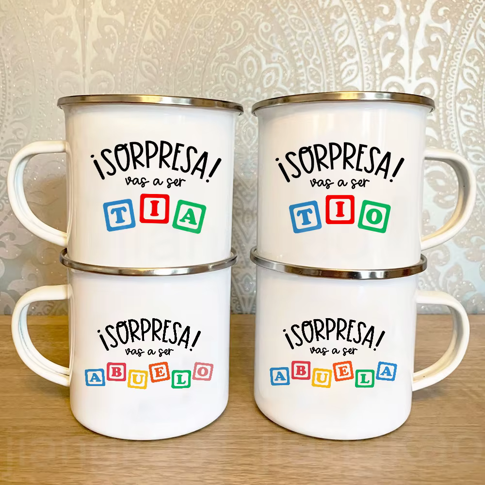 Tasse en émail imprimée Surprise
