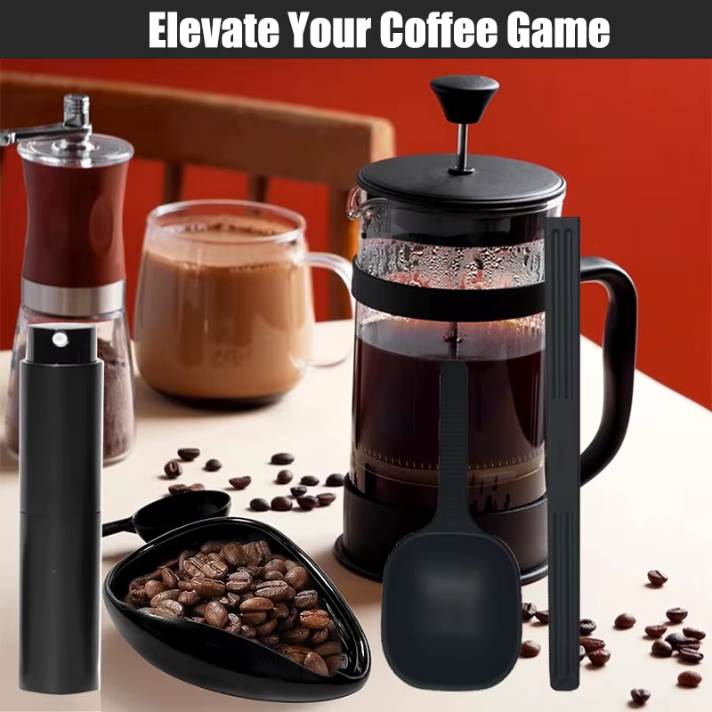 FLYMUYU Ensemble de tasses et cuillères doseurs de grains de café