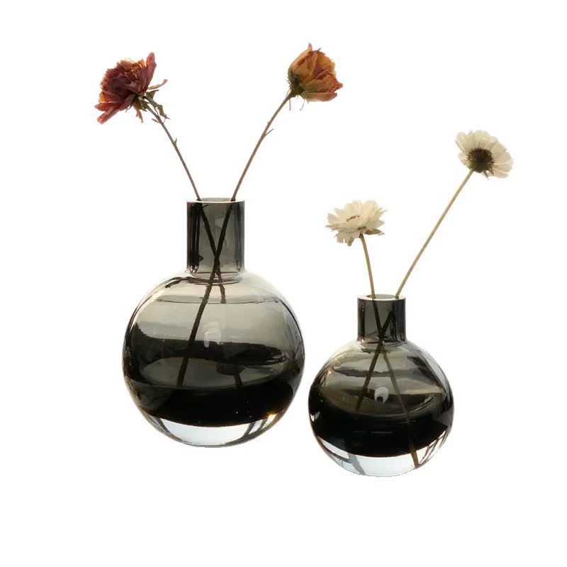 Vase en verre transparent, cercle géométrique, boule ronde, vase à fleurs, terrarium, accessoires pour arrangement floral, décoration de la maison