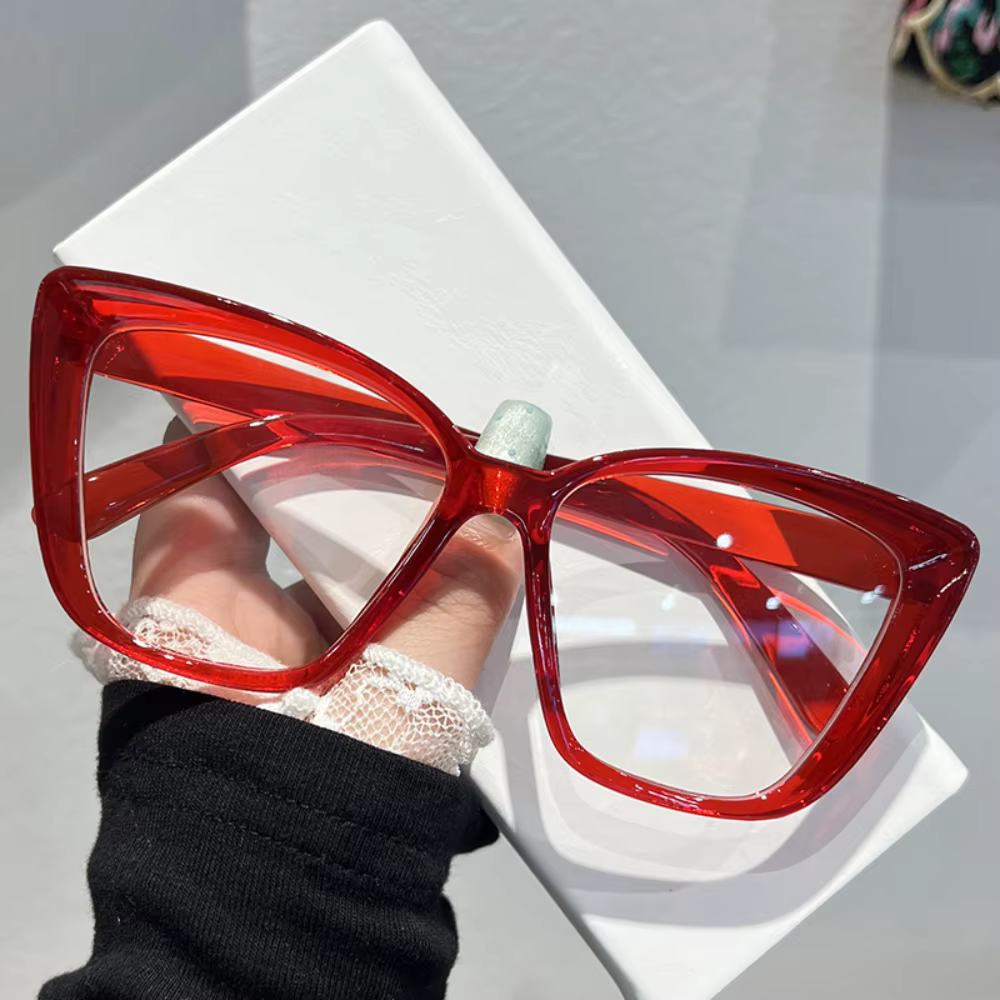 Lunettes transparentes efficaces, unies, à grande monture, surdimensionnées pour un usage quotidien, paramètres professionnels, temps d'écran