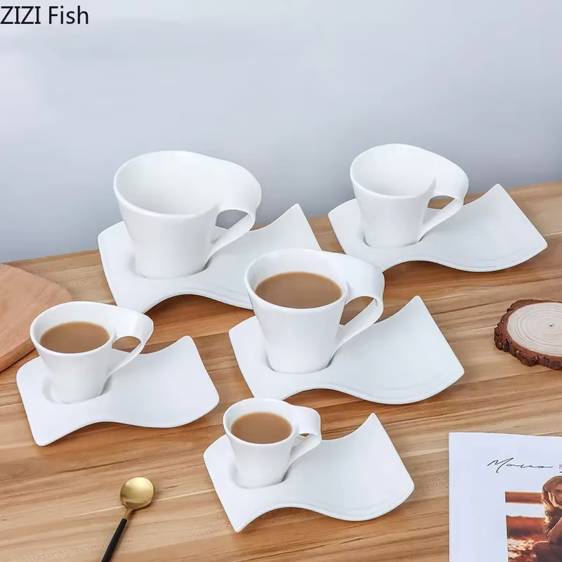 Ensemble de tasses à café et thé en céramique de style européen