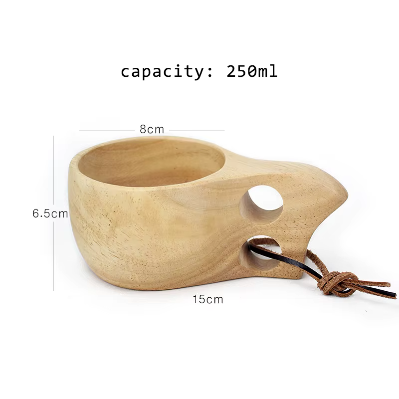 Tasse à café nordique en bois faite à la main