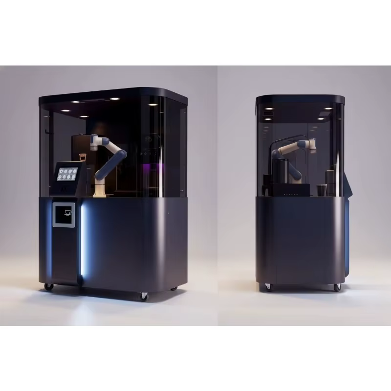 Machine à café robotisée entièrement automatique personnalisée, équipement commercial intelligent pour boissons, pour café et hôtel
