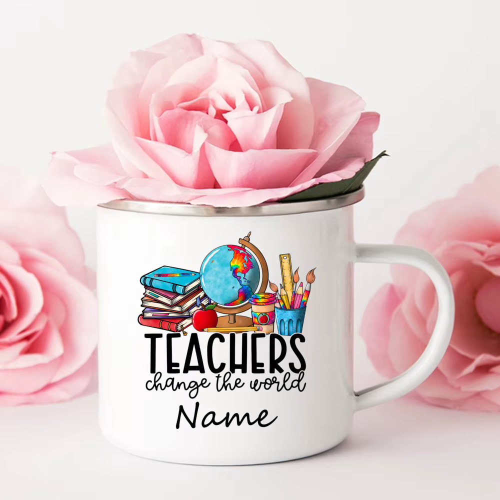 Tasse en émail personnalisée avec nom