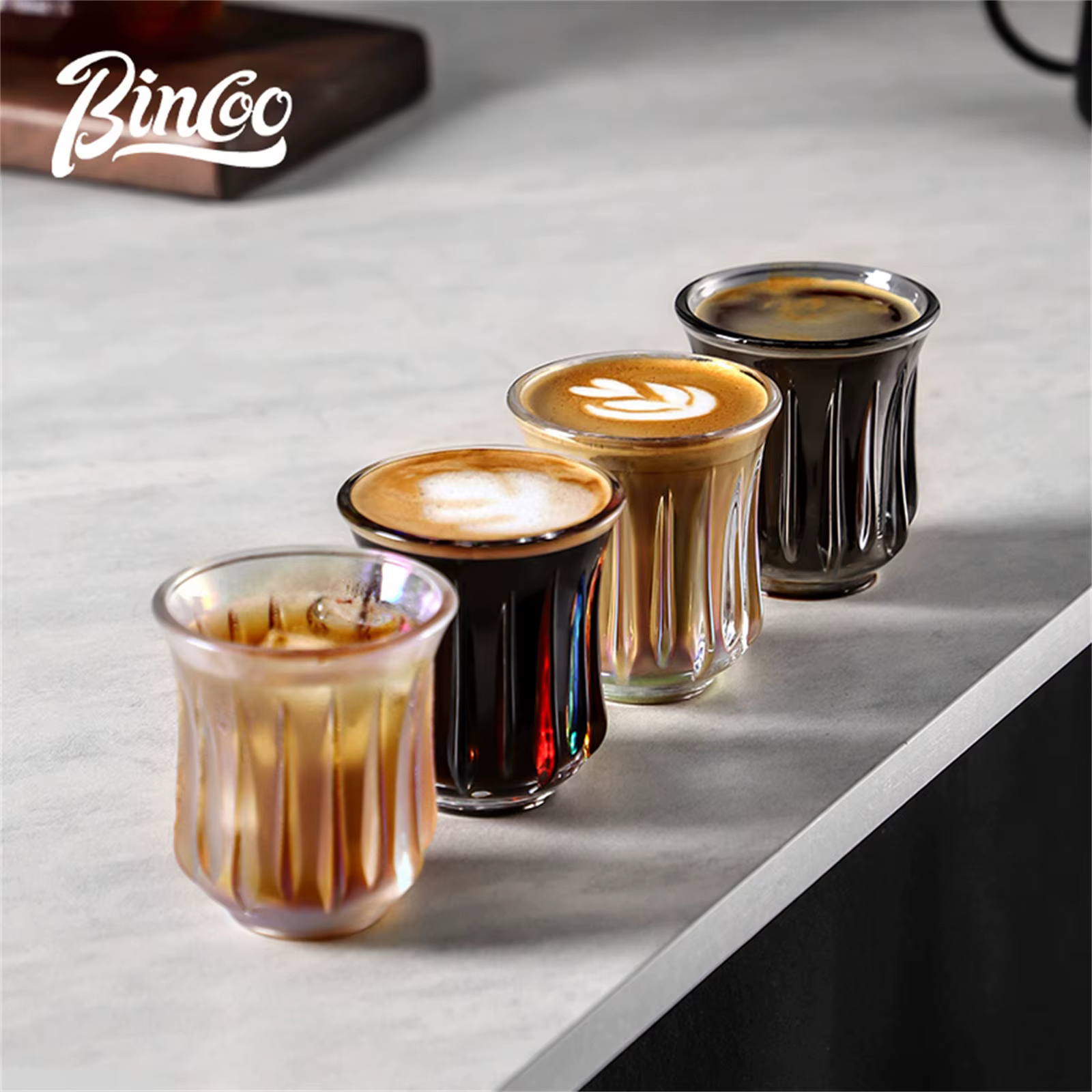 BINCOO 160ml verre tasse à café verres à boire pour expresso Cappuccino Latte