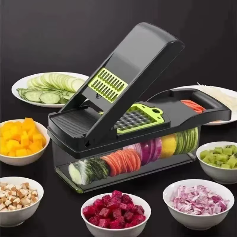 Ensemble de 16 couteaux de qualité supérieure, antiadhésifs, faciles à nettoyer, design compact pour location/cuisine compacte, lames amovibles, utilisation efficace de l'espace