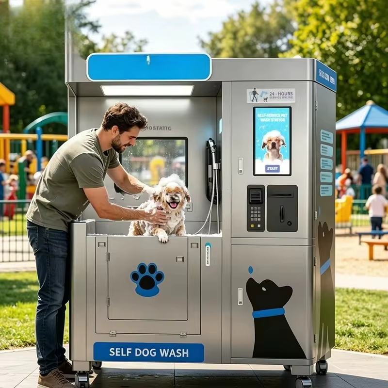 Machine de lavage automatique pour chiens en libre-service, station de toilettage et de bain pour entreprises, machine de spa pour animaux de compagnie personnalisable