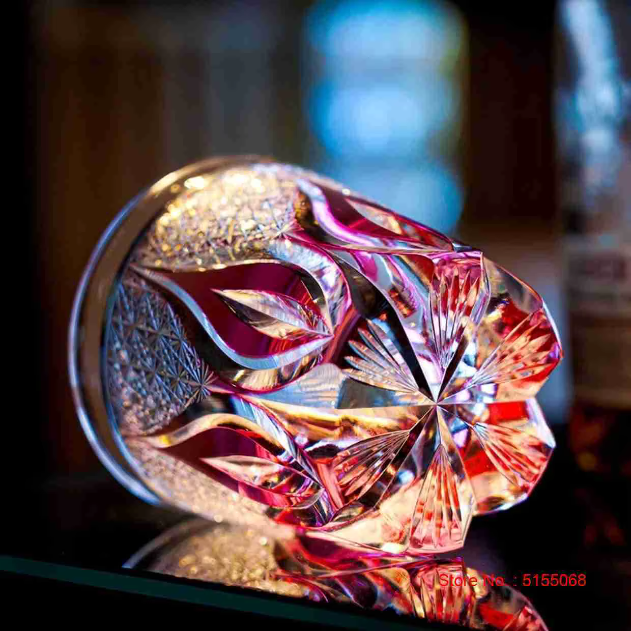 Verre à vin en cristal rose haut de gamme Edo Kiriko